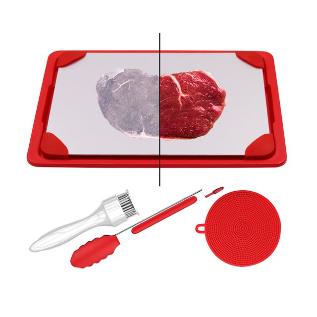 Bandeja De Descongelación Placa De Descongelación Bandeja De Descongelación Rápida Con Cepillo De Clip Para Ablandador De Carne Scienceny HA014863-00