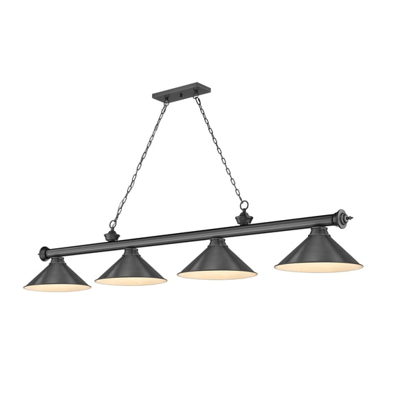 2306-4BP-BP15-Z-Lite-Cordon - 4 Light Billiard In Traditional and Classical Style-14 Inches Tall and 14 Inches Wide