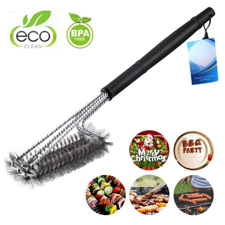 Bristle Free Grill Brush -BBQ Cleaning Brush Scraper Set for Stainless Steel,Ceramic, Iron, Gas & Porcelain BBQ Grates(Version (Best Way To Clean Porcelain Coated Grill Grates)