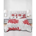 thumbnail image 2 of Twin XL Quilt Bedding Set, Red Grey Flowers Reversible Summer Quilt 3 Pieces, Modern Abstract Blooms Floral Lightweight Bedspreads Coverlets with 2 Pillow Shams for All Seasons, 2 of 5