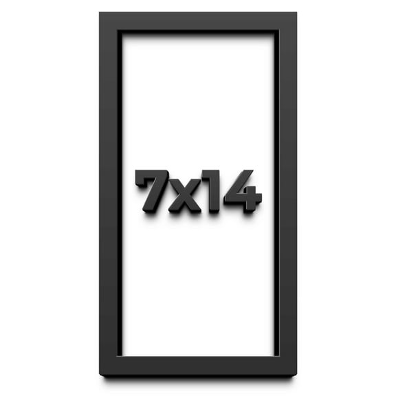 7x14 Shadow Box Frame Black | 1 inches Deep Real Wood Contemporary Shadowbox Display Frame | UV