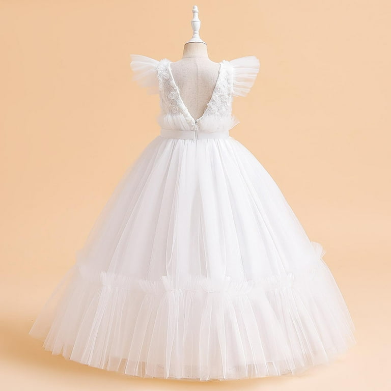 Maqroz Girls 14 16 Clothing Girls Spring Dresses Size 10-12 Casual White Dress Casual A-Line Dresses Party Dresses 10-12 4 Year Old Birthday Dress