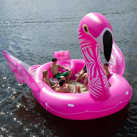 Sun Pleasure 6-Person Inflatable Party Island - Fanciful Flamingo
