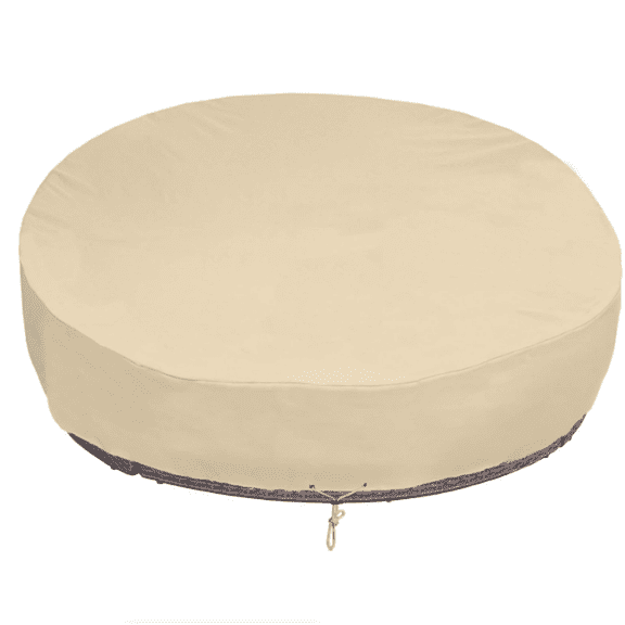 Outdoor Daybed Cover, Heavy Duty Waterproof Round Canopy Sofa Bed Cover with Taped Seam, Patio Furniture Set Protector, All Weather Protection, 75"Dia x 35"/16”H, Beige