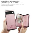 thumbnail image 5 of Allytech Case for Google Pixel 6 Cover PU Leather Zipper Wallet Case, Detachable Magnetic Back Card Holder Slim Folio Stand Shockproof Business Style Case for Google Pixel 6 2021( 6.4" 2021), Pink, 5 of 7