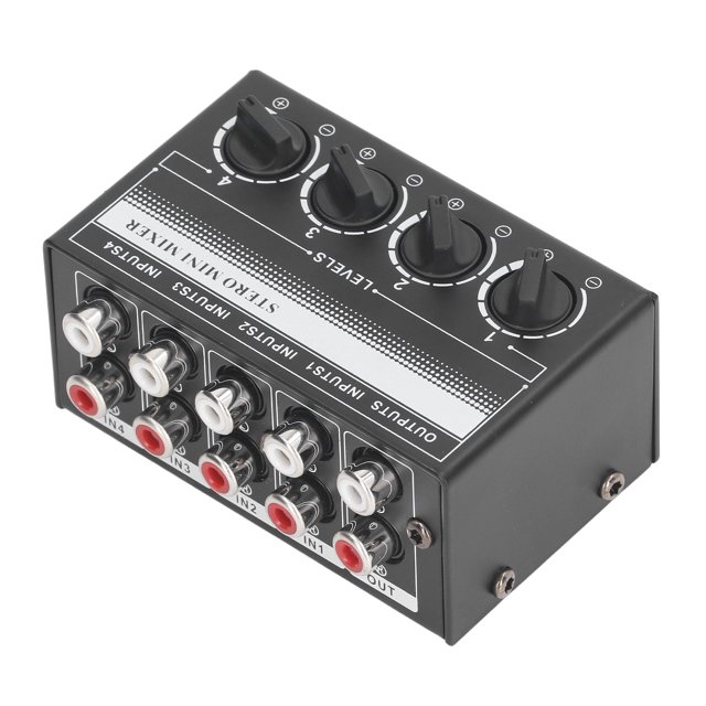 CX400 Mini Mezclador Estéreo Pasivo, Cero Ruido De Fondo Mini Mezclador De Sonido Portátil Antiinterferencias De 4 Canales Para Unidad De Cinta Para Teléfono