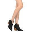 thumbnail image 6 of New Women Qupid Prenton-01 PU Pointy Toe Plunging Block Heel Bootie Mule, 6 of 6