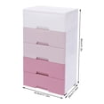 thumbnail image 6 of 5-Drawer Storage Cabinet, Modern Gradient Pink Design, Sturdy PP Material, Space-Saving, Ideal for Clothes, Towels, and Toys, 6 of 8