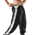 thumbnail image 3 of Men Jogger Pants Sides Buttons Workout Trousers Casual Sweatpants, 3 of 9
