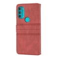 thumbnail image 5 of Wallet Case for Motorola Moto G71 5G 6.4 Inch, Skin Feel Embossed Leather Magnetic Case with Kickstand Card Slots Long Shouder Strap Cover for Motorola Moto G71,Red, 5 of 9