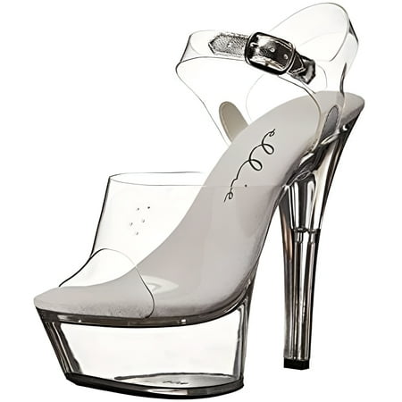 Ellie Brook Womens Clear Open Toe Platform Shoe - Size 6