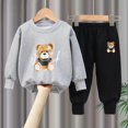thumbnail image 3 of Afuyipoi Kids Cute Teddy Bear Graphic Sweatshirt and Matching Joggers Outfit Set 100% Cotton 0-7Y Gray Size 6, 3 of 4