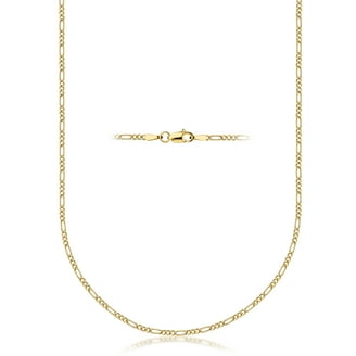 10K Yellow Gold Figaro Chain Necklace / Choker for Men and Women â