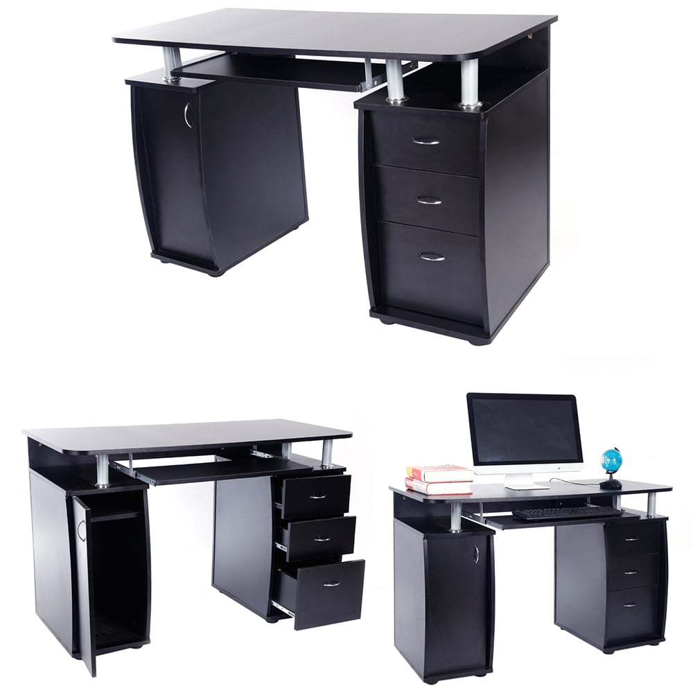 Peroptimist 15mm Computer Desk MDF Portable 1pc Door with 3pcs Drawers