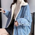 thumbnail image 4 of Lilgiuy Fashion Women Casual Cowboy Pockets Long Sleeve Thickened Tops Jacket Coat for Holiday, 4 of 5