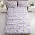 thumbnail image 2 of Floral Queen Sheets Soft Breathable Microfiber Vintage Printed Bed Sheet Set Deep Pocket Fitted Sheet Included Flower Pattern, 2 of 9