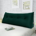 thumbnail image 2 of WOWMAX Large Bolster Triangular Reading Backrest Positioning Support Wedge Pillow Headboard for Day Bed Bunk Bed RV/Trailer with Removable Cover Full Velveteen Green, 2 of 7