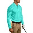 thumbnail image 4 of CCRFTGI Golf Shirts for Men Long Sleeve Casual Performance Tee Shirts Moisture Wicking Quick Dry Classic Pullover Polo Shirts Cyan XXL, 4 of 6