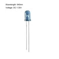 thumbnail image 3 of Uxcell 0.2'' x 37'' DC 1.35V LED IR Emitter Light Emitting Diodes Clear Blue Round Head 10 pcs, 3 of 4