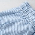 thumbnail image 4 of Aueoeo Men's Striped Elastic Waist Drawstring Bermuda Shorts with Slanted Pockets Breathable Casual Summer Pants,Light Blue,M, 4 of 8