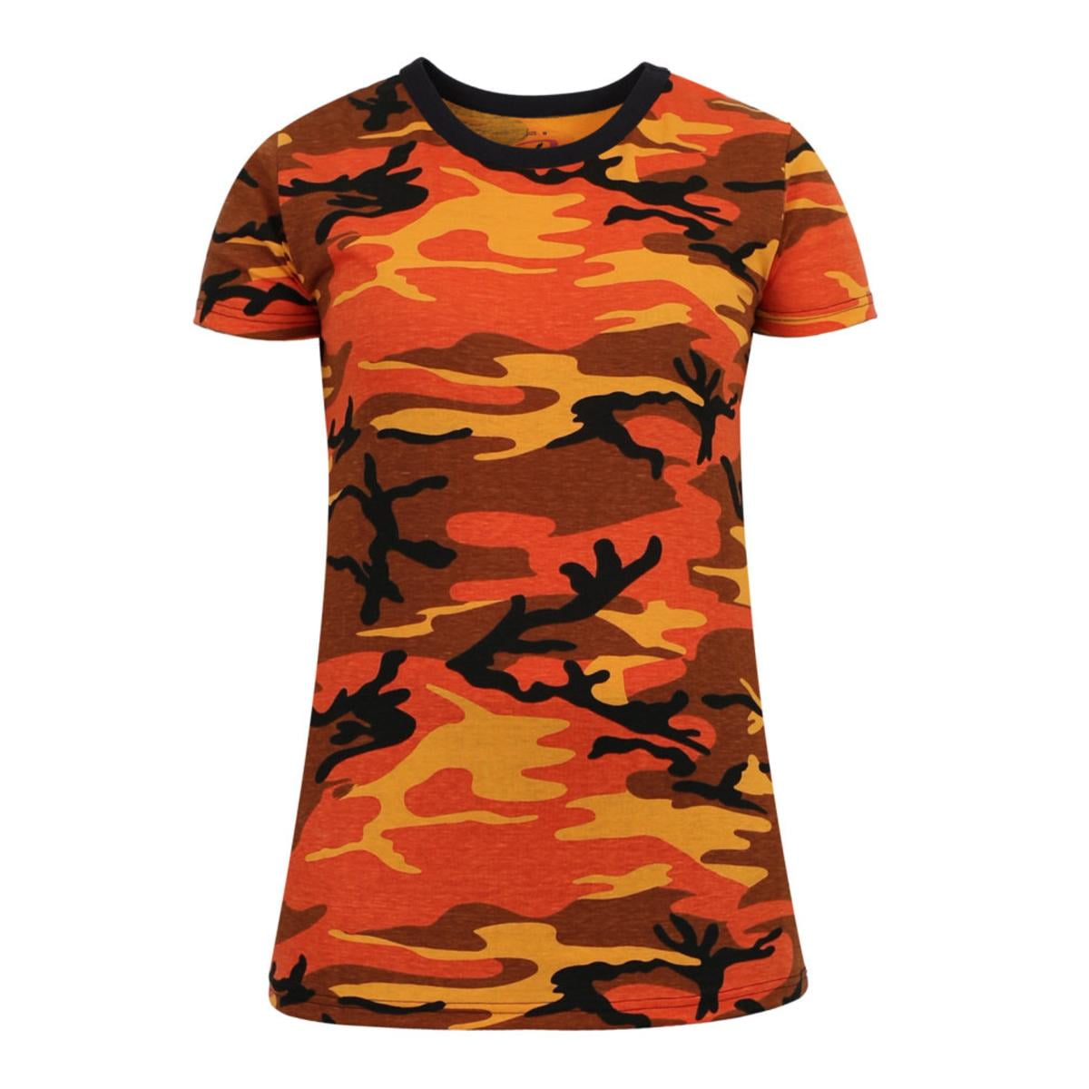 Rothco Rothco Womens Long Length Camouflage TShirt, Savage Orange