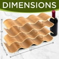thumbnail image 2 of SereneLife Bamboo Wine Rack-4 Tier Countertop Shelf with Slots That Holds 14 Bottles, Unique Stackable Wooden Holder, Save Space for Cabinet, Kitchen and Pantry, Modern Contemporary Wave Design, 2 of 3