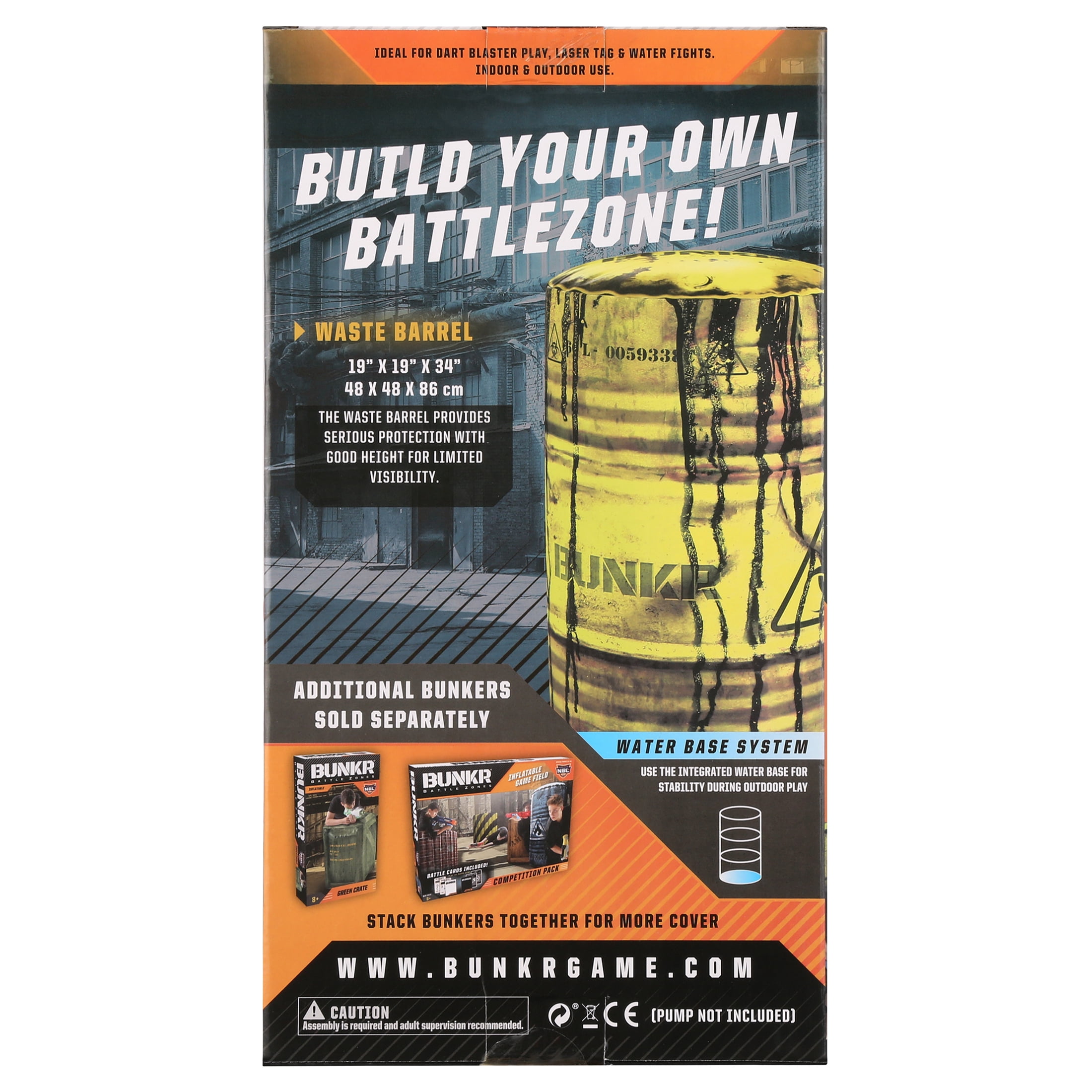 BUNKR BATTLE ZONES 15" Waste Barrel Traffic Barrier