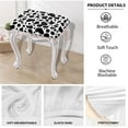 thumbnail image 4 of Xoenoiee Cow Print Stool Covers Rectangle, Washable Stretch Saddle Seat Covers, Dust Proof Vanity Stool Cover Bar Stools Protector with Elastic Band, 2 Pack, 4 of 6