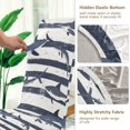 thumbnail image 5 of Yayeee 4 Pack Dining Chair Covers Stretch Parson Chairs Slipcovers Seat Protector, Light Sharks, 5 of 6