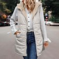 thumbnail image 2 of ORUYROP Womens Sleeveless Quilted Long Puffer Vest Hooded Full Zip Jacket Coats with Pockets, 2 of 7