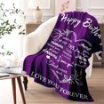 thumbnail image 3 of Birthday Gifts for Women, Birthday Gifts for Women Friendship Unique, Happy Birthday Gifts for Her Men Mom Grandma Wife, Best Birthday Gift Ideas, Happy Birthday Decorations Throw Blanket 50"x60" Red, 3 of 5