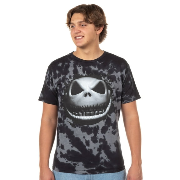 Nightmare Before Christmas T Shirt Mens Jack And Bats Front And Back Print Tie Dye Adult Graphic Tee