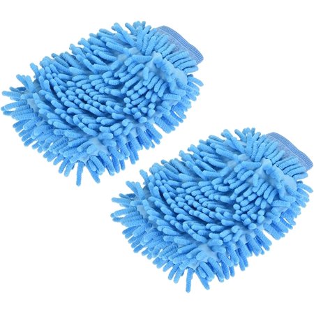 Microfiber Chenille Wash Mitt - Double Side Reusable Gloves for Cleaning, Scratch-Free, Apply to Car Cleaning, Kitchen
