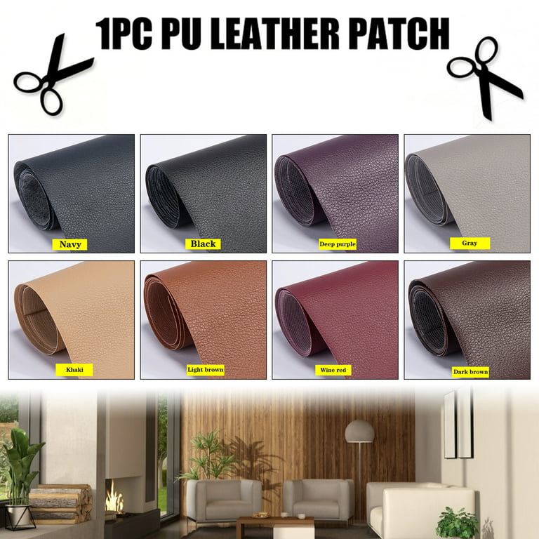 Aousthop Leather Repair Patch Self-Adhesive, 35x137cm / 50x137cm,  Waterproof, DIY Litchi PU Replace Leather Repair Patch for Couches,  Furniture, Kitchen Cabinets, Wall, Jackets, Sofa, Boots(1 Roll) 