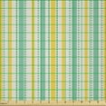 thumbnail image 2 of Ambesonne Geometric Fabric by the Yard Microfiber, Summer Stripes Dots, 5 Yards, Seafoam Yellow White, 2 of 2