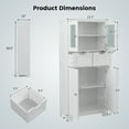 thumbnail image 4 of Giantex Freestanding Bathroom Storage Cabinet, Tall Linen Floor Cabinet w/Adjustable Shelves, White, 4 of 7