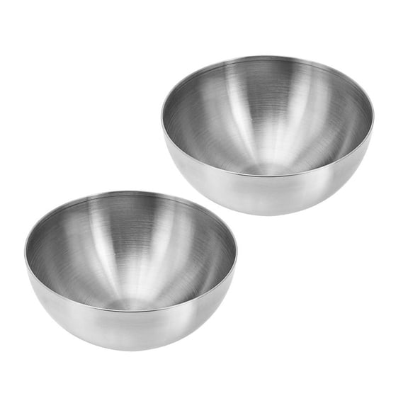STOBOK Set of 2 Stainless Steel Salad Bowls for Home Use, Fruit Storage and Soup Serving Bowls