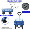 thumbnail image 3 of Garden Cart with Removable Mesh Sides, 550 Lbs Capacity Utility Trolley Metal Wagon with 180° Rotating Handle, 3 of 6