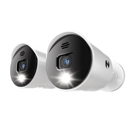 UPC: 0816522024499 | Night Owl Wired Add On 1080p HD Spotlight Camera with Preset Voice Alerts and Built-In Camera Siren (2-Pack)