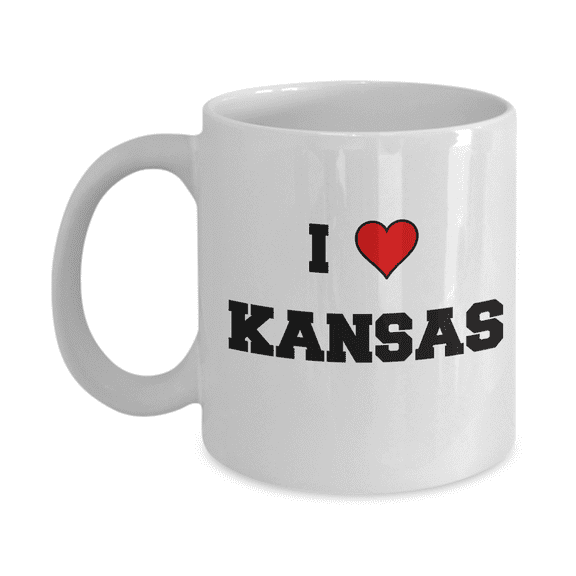 Kansas Tea Coffee Mugs,I Love Kansas USA States Ceramic Coffee Mug Tea Cup Gifts Mugs 11 oz