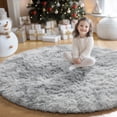 thumbnail image 5 of Shag Area Rugs for Living Room 7'(Round), Soft and Fluffy Shaggy Carpet for Pets, Machine Washable Floor Rugs for Living room, 5 of 9