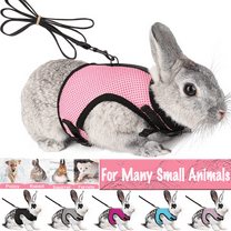 Bunny Rabbit Harness with Leash Cute Adjustable Buckle Breathable Mesh Vest for Kitten Puppy Small Pets Animal Walking Accessories