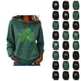 thumbnail image 1 of Chandails à Capuchon pour Femmes de la Saint-Patrick 2026 à Manches Longues avec Graphique de Trèfle et Poches, 1 of 5