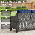 thumbnail image 4 of Gymojoy Outdoor Wicker Sofa, Patio Rattan 3 Seats Deep Seating Couch with Blue Cushion, 4 of 9