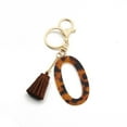 thumbnail image 1 of Porte-clés Lettre Imprimé Léopard Accessoires pour Femmes et Filles Initiale Dorée, 1 of 2