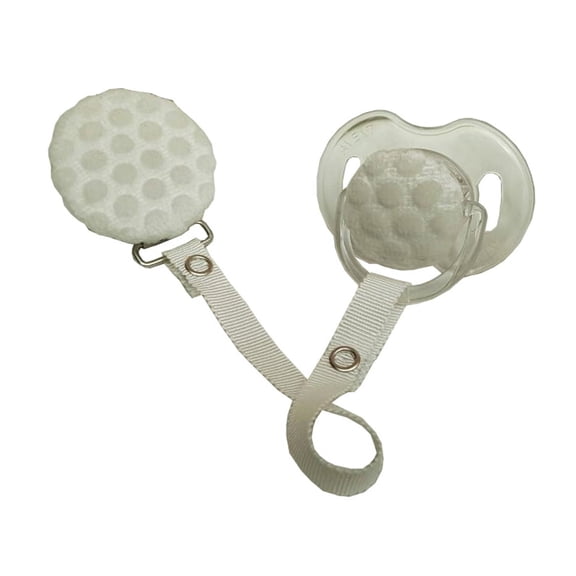 Velvet Polka Dot Pacifier & Clip Set