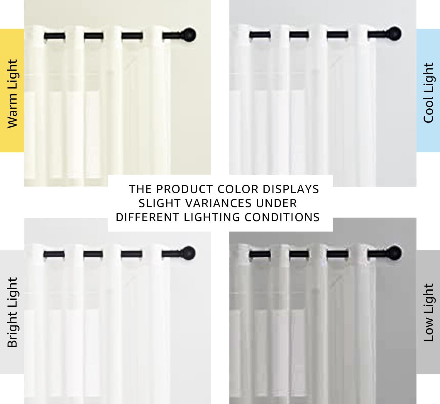 White Sheer Linen Curtains for Living Room 84 inch Length 2 Panels Set, Grommet Semi Sheer Privacy with Light Filtering Flax Window Treatments for Bedroom, W52 x L84