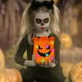 thumbnail image 4 of EGNMCR 1PC LED Light Halloween Trick or Treats Bag Drawstring LED Halloween Pumpkin Candy Bucket Light up Multipurpose Reusable Bags for Kids Halloween Supplies Favors (Orange), 4 of 6