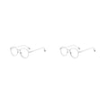 thumbnail image 4 of QualitChoice Anti-blue Light Classic Transparent Lens Plain Glass Spectacles Female Vintage Eyeglasses Frame Retro Eyewear Silver 2PCS, 4 of 6