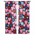 thumbnail image 6 of Valentine's Day Sheer Curtains 63 Inch Length 2 Panels Set, Semi Transparent Voile Rod Pocket Curtains for Living Dining Room Bedroom Drapes Pink Blue Red Dots Striped Love Black, 6 of 8